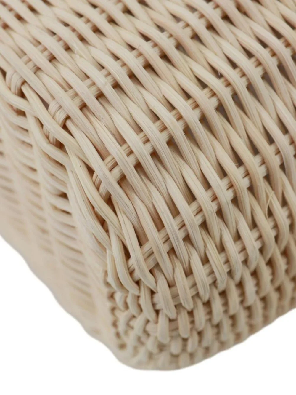 Valentino Garavani Vlogo Raffia Wicker Bucket Bag Beige